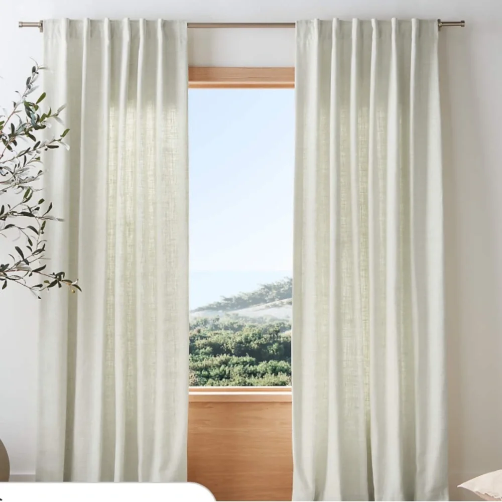 CRATE & BARREL ASHBERY TEXTURED DRAPERY PANEL SET OF 2 - 52 x 84